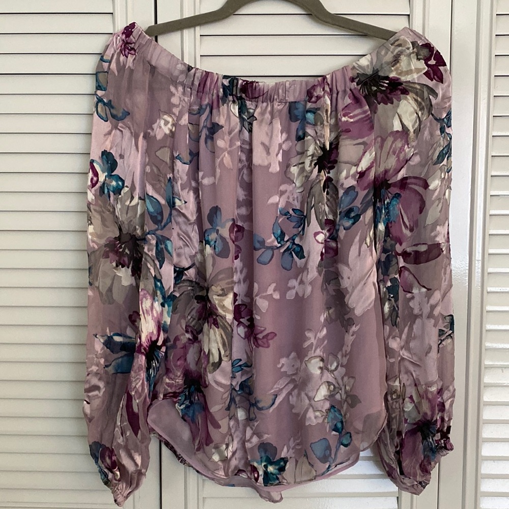 Floral WHBM off the shoulder blouse